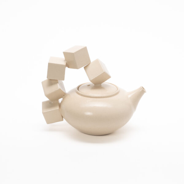 Teapot with Cubes (Off-White)