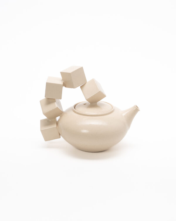 Teapot with Cubes (Off-White)