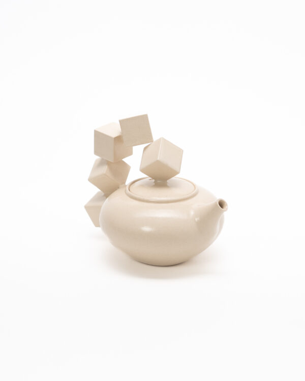 Teapot with Cubes (Off-White)