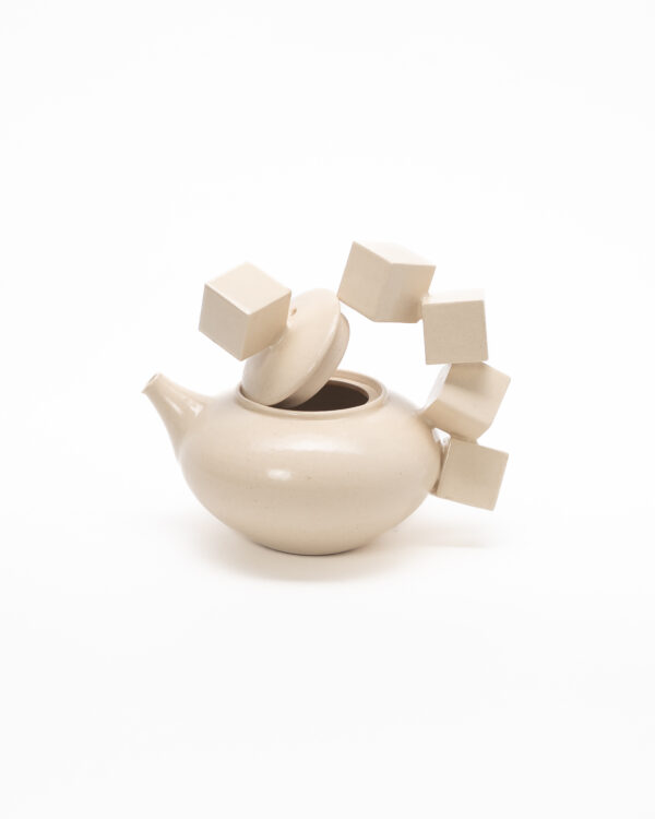 Teapot with Cubes (Off-White)