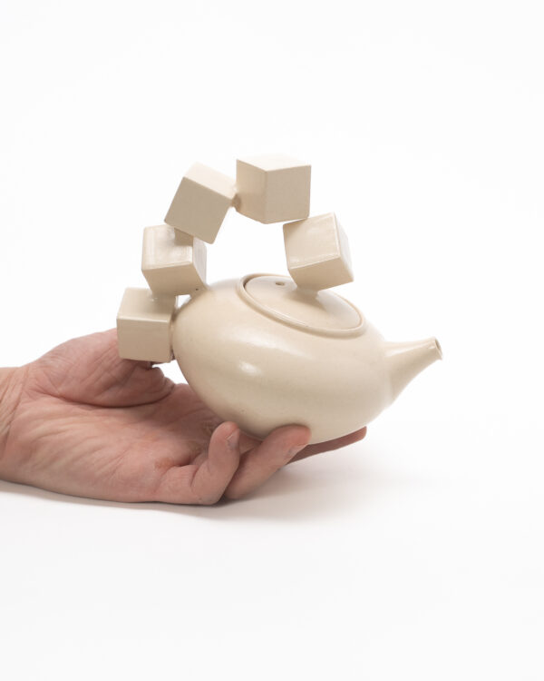 Teapot with Cubes (Off-White)